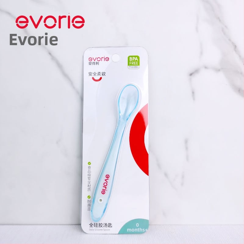 Aideli силиконова лъжица за бебета, изцяло силиконова, обучителна и мека, прост стил, подходяща за деца над 3 месеца