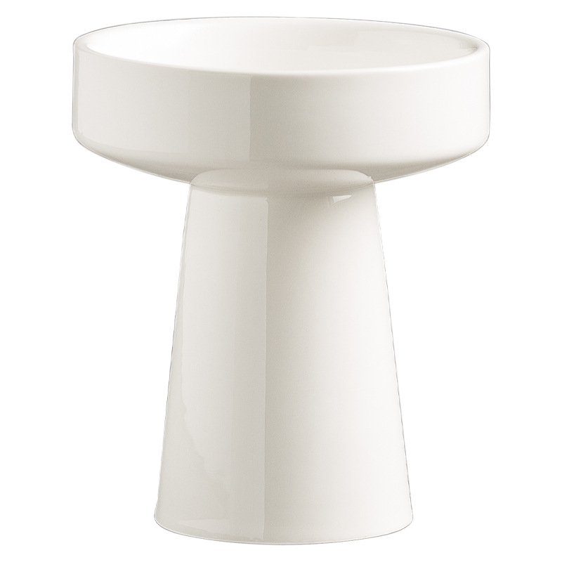 Vas de desert din porțelan cu picior înalt, compatibil cu microunde, finisaj sub glazură, posibilitatea imprimării logoului