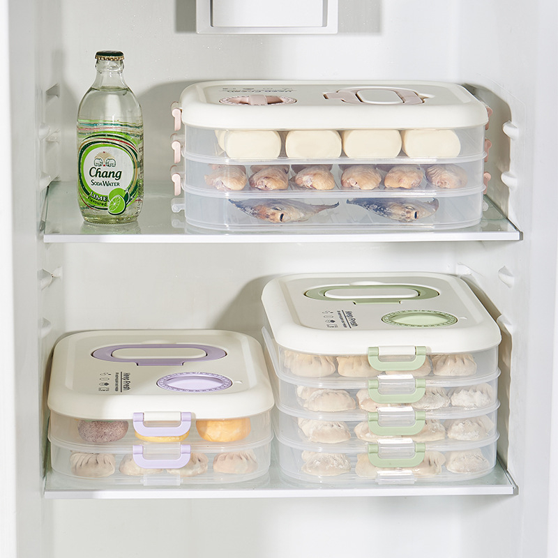 Cutie pentru găluște, depozitare multistrat, plastic alimentar, păstrează prospețimea, etanșă pentru frigider