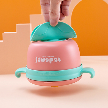 Bol pentru copii din oțel inoxidabil, cu bază cu ventuză și mâneri duble, izolat, set de veselă din oțel 304 – pentru copii de la 12 luni în sus