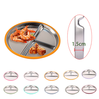 Детска чиния за хранене със силикон и неръждаема стомана, вакуумна основа, която може да се отдели, марка Yingshang, за деца над 3 месеца