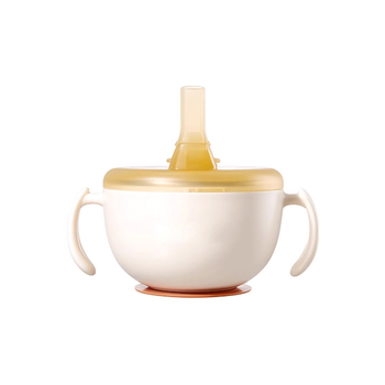 Бебешка купичка за хранене от 316 неръждаема стомана, тренировъчна, с вакуумно дъно и сламка, за деца над 6 месеца, 300 ml