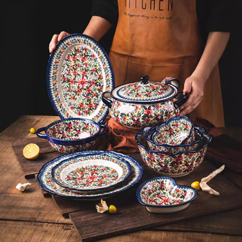 Kerámia étkészlet, kézzel készített a Chuangyang-tól, vintage retro stílus, igény szerint testreszabható