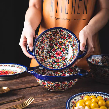 Kerámia étkészlet, kézzel készített a Chuangyang-tól, vintage retro stílus, igény szerint testreszabható