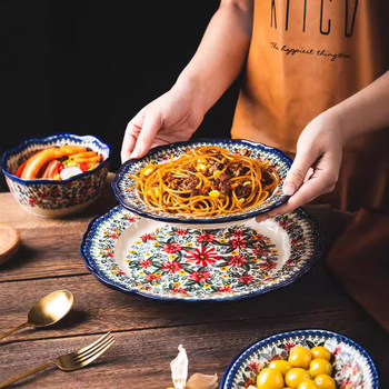 Kerámia étkészlet, kézzel készített a Chuangyang-tól, vintage retro stílus, igény szerint testreszabható