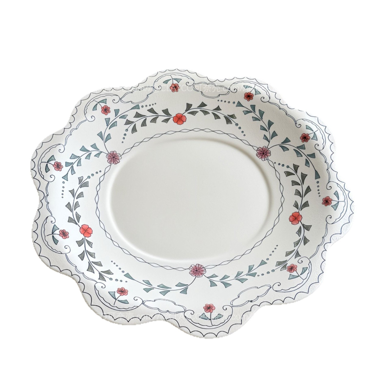 Keramičke zdjele s cvjetnim uzorkom, nordijski stil, nepravilni oblik, boja pod glazurom