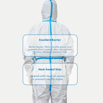 Jednorazové ochranné oblečenie s kapucňou, netkaná textília, jednorazový overal, prachotesný pracovný odev