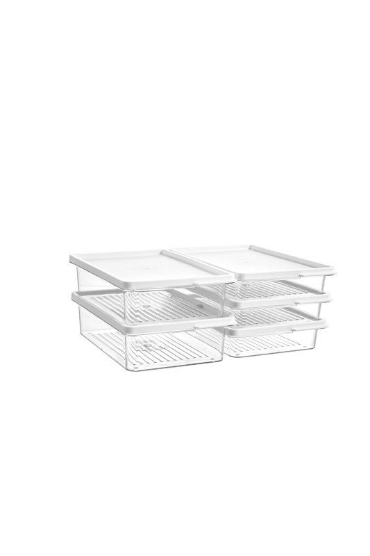 Cutie transparentă din PET, etanșă, pentru frigider și congelator