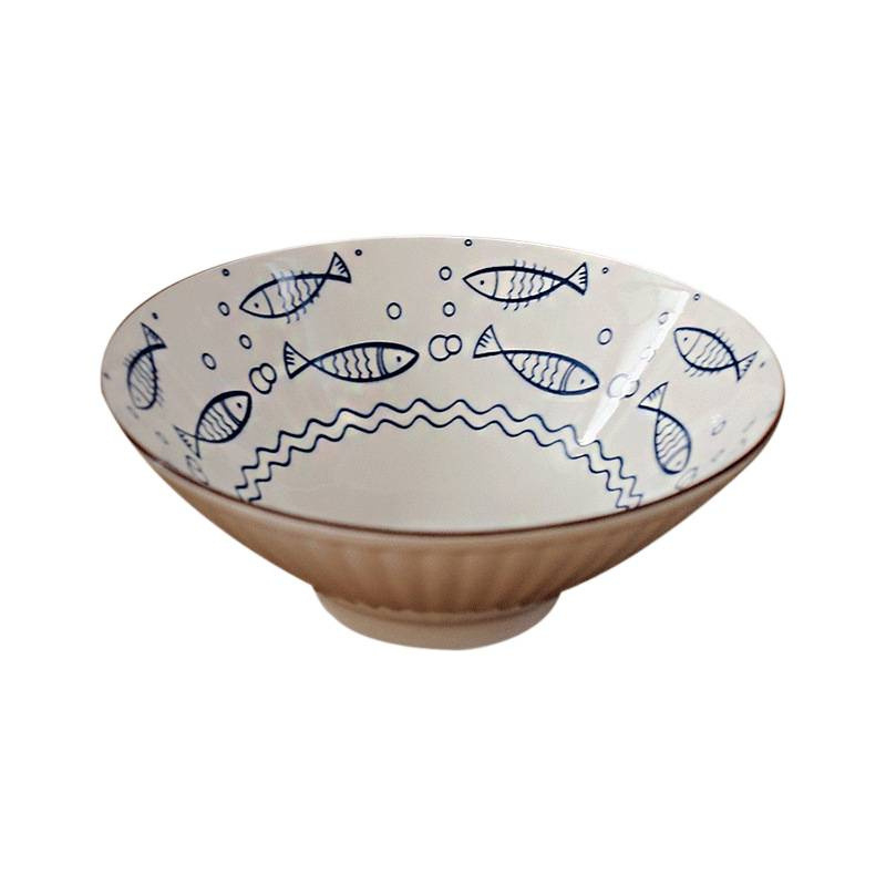 Porcelanska zdjela za ramen, japanskog stila, okrugli oblik, mikrovalna sigurnost, podglazurna završna obloga