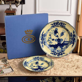 Porcelán étkészlet – reggeliző és délutáni tea használathoz, dupla tányérral, könnyű luxus retro stílus, általános használat