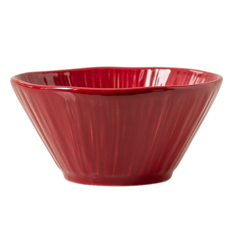 Keramički set posuđa (zdjele i tanjuri), okrugli oblik, prugasti uzorak, lagani luksuzni retro stil, sigurni za mikrovalnu, boja ispod glazure, mogućnost otiska logotipa