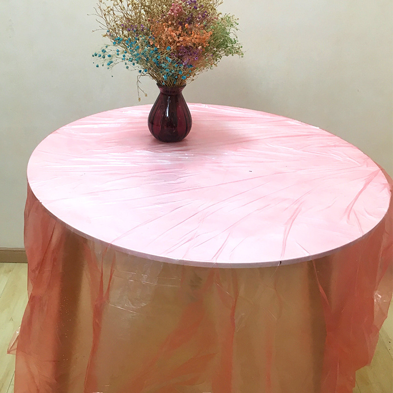 Μονοχρηστικό τραπεζομάντιλο από PE πλαστικό, παχυσμένο φιλμ, για γαμήλιες δεξιώσεις, ορθογώνιο και στρογγυλό σχήμα, σετ 10 τεμαχίων