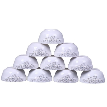 Set zdjelica za rižu od kostnog porculana, mikrovalno otporan, 10 kom, cvjetni uzorak, kineski stil