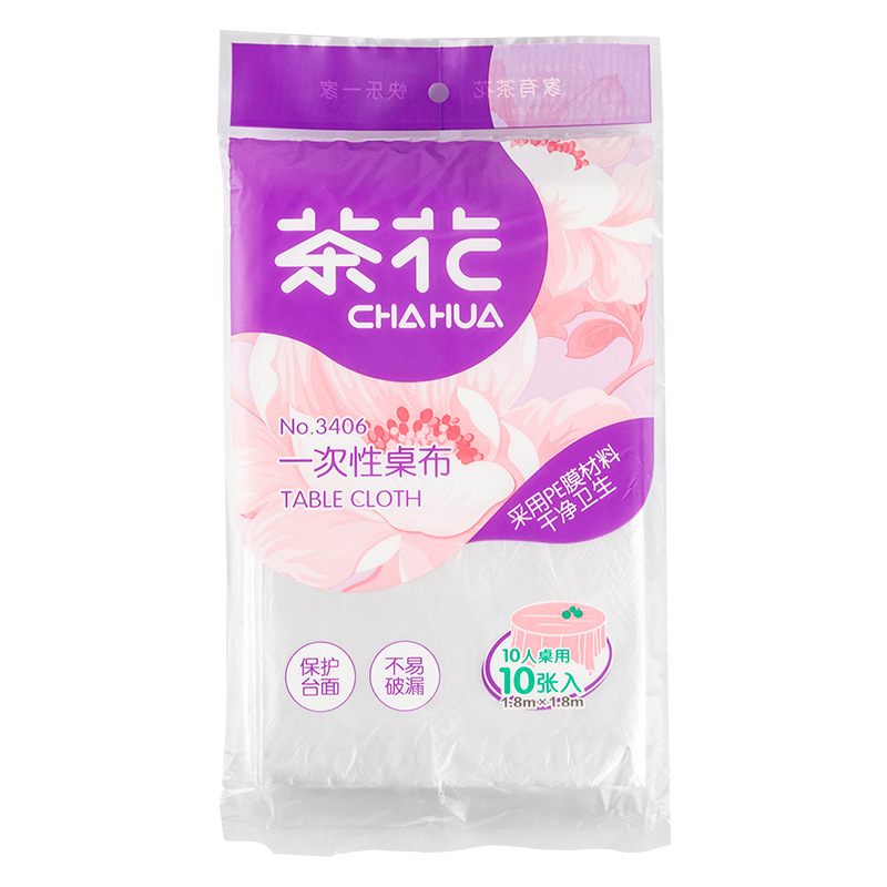 CHAHUA Camellia jednokratni stolnjak, kvadratnog oblika, proziran, 10 listova u pakiranju