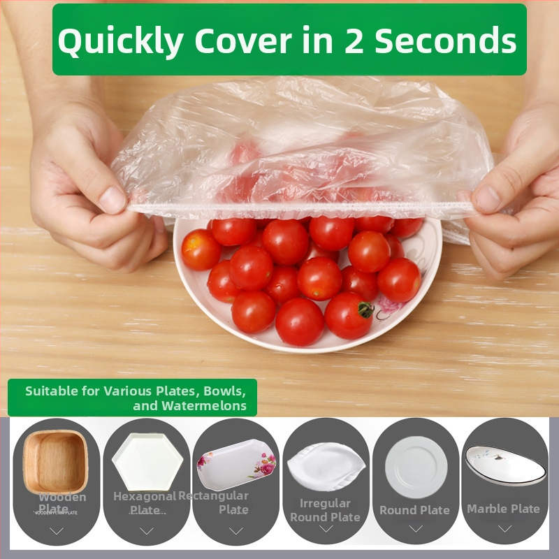 Joon Man Fresh-Keeping Film Sleeve – едноразово покривало за съдове в хладилника, прахозащитно и запечатващо, 150 бр., за домакинство