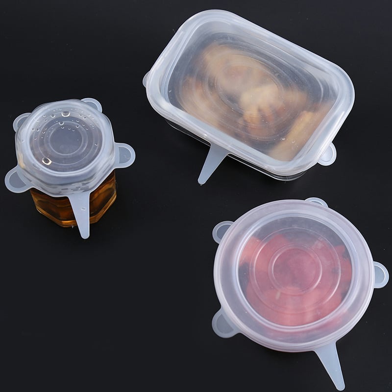 Naher καπάκια σιλικόνης, σετ 6 τεμαχίων, αδιαρροϊκά, πολυλειτουργικά κάλυμματα για μπολ, ποτήρια, φρούτα και λαχανικά