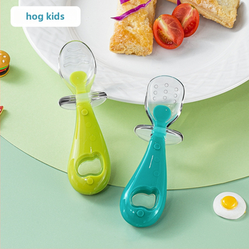 Set dječjih žličica s kratkom drškom, silikonske žličice s mekanim vrhom, PA + silikon materijal, od 6 mjeseci — Hogokids/Cereal