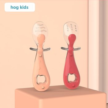 Set dječjih žličica s kratkom drškom, silikonske žličice s mekanim vrhom, PA + silikon materijal, od 6 mjeseci — Hogokids/Cereal