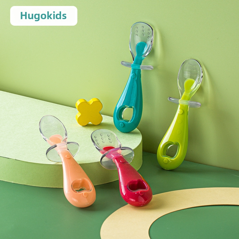 Set dječjih žličica s kratkom drškom, silikonske žličice s mekanim vrhom, PA + silikon materijal, od 6 mjeseci — Hogokids/Cereal