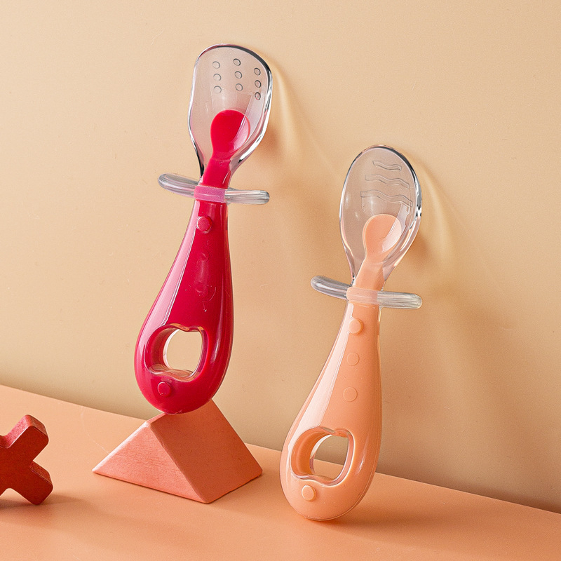 Set dječjih žličica s kratkom drškom, silikonske žličice s mekanim vrhom, PA + silikon materijal, od 6 mjeseci — Hogokids/Cereal