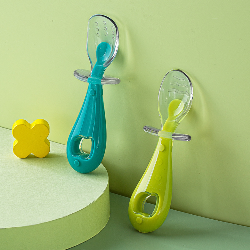 Set dječjih žličica s kratkom drškom, silikonske žličice s mekanim vrhom, PA + silikon materijal, od 6 mjeseci — Hogokids/Cereal