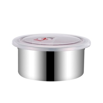 Кръгъл съд за съхранение от 304 неръждаема стомана, тризчастен комплект за съхранение на храна