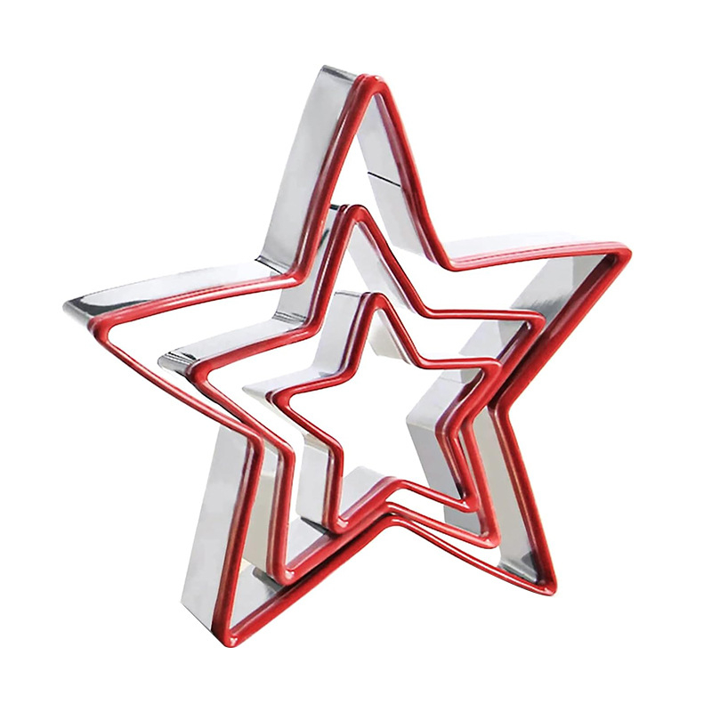 Set kalupa za kekse s figurama: medeni muškarac, božićno drvce i snježni čovjek — nehrđajući čelik (Materijal: nehrđajući čelik; Oblik: nepravilan; Kategorija: kalupi za kekse; Stil: modernna jednostavnost; Namjena: pečenje keksa)