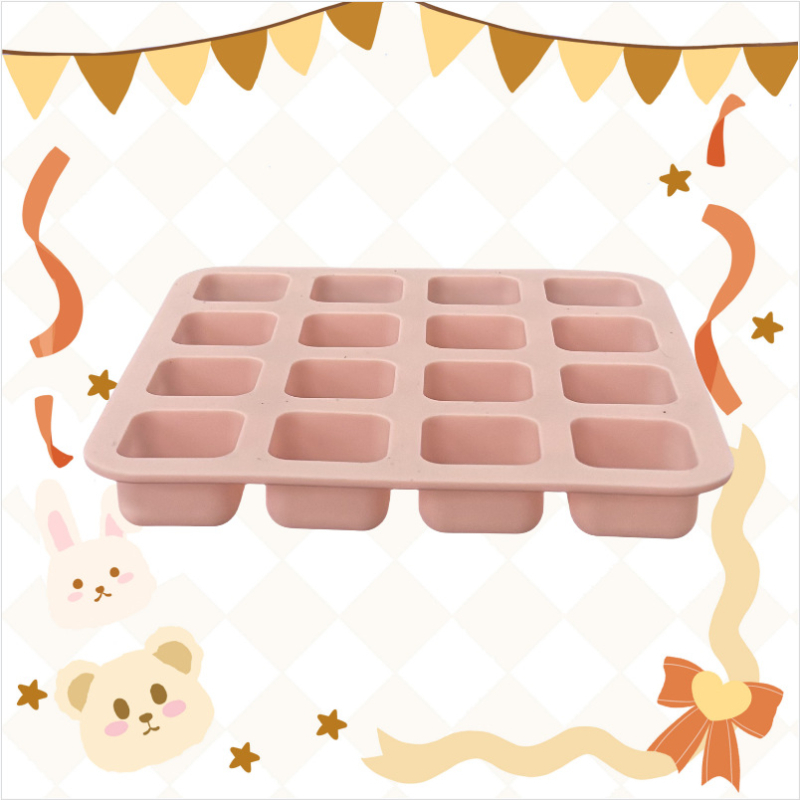 Silikonski kvadratni kalup za čokoladu, žele, puding i mousse (set od 16 komada)