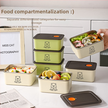 Кутия за храна от неръждаема стомана, хранителна класа, изолирана и запечатана, 500 ml, квадратна