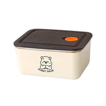 Кутия за храна от неръждаема стомана, хранителна класа, изолирана и запечатана, 500 ml, квадратна