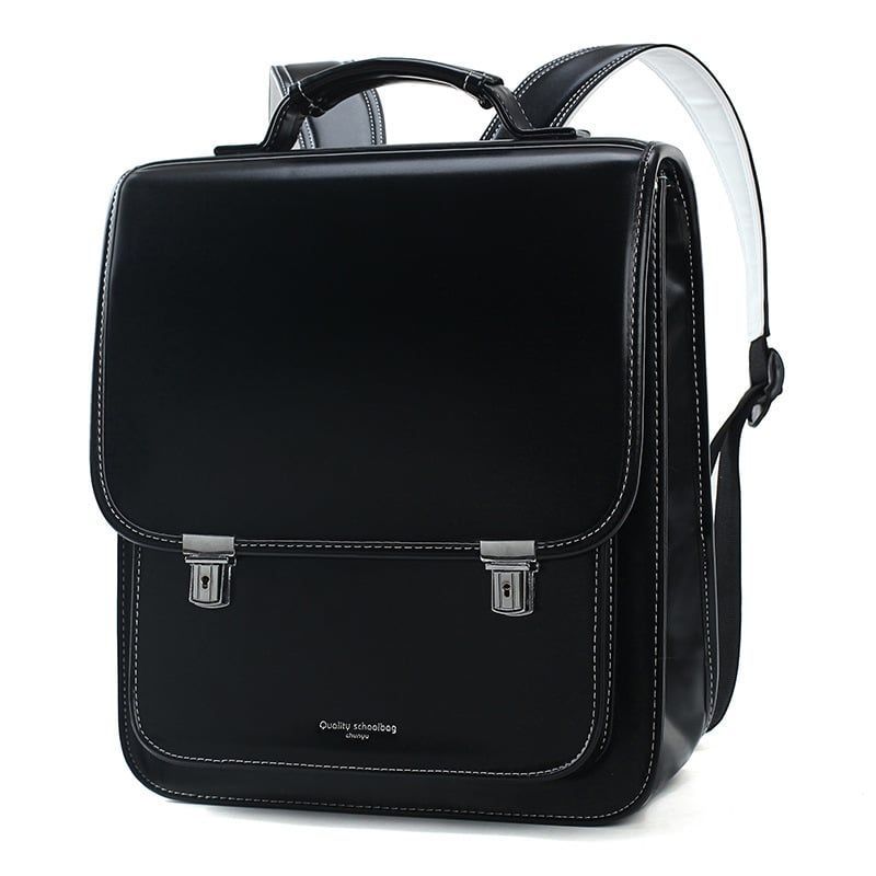 Školski ruksak od PU kože, japanskog stila, smanjenje opterećenja i zaštita kralježnice, zakrivljene naramenice