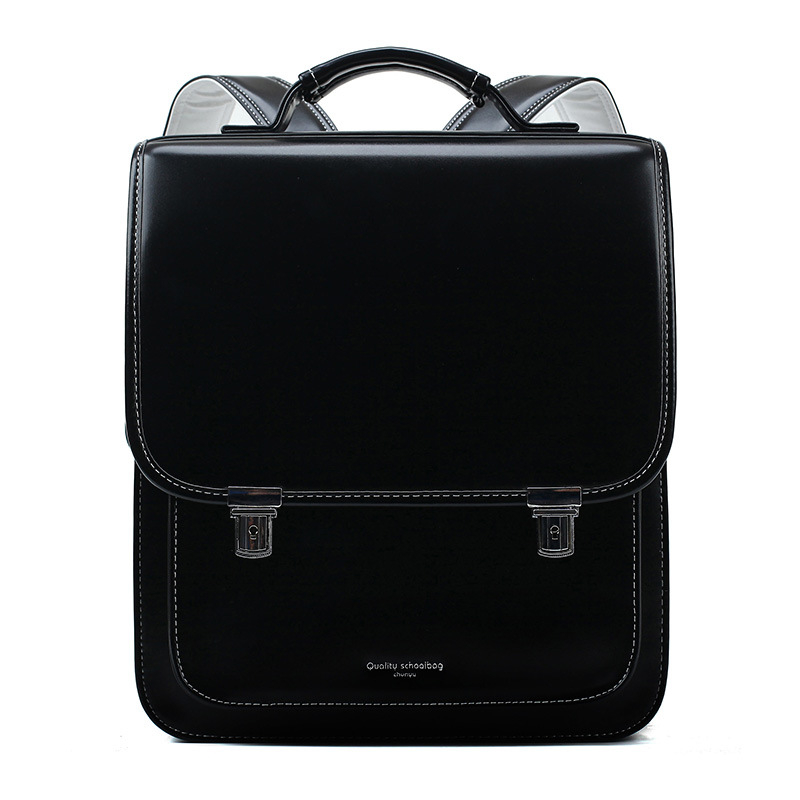 Školski ruksak od PU kože, japanskog stila, smanjenje opterećenja i zaštita kralježnice, zakrivljene naramenice