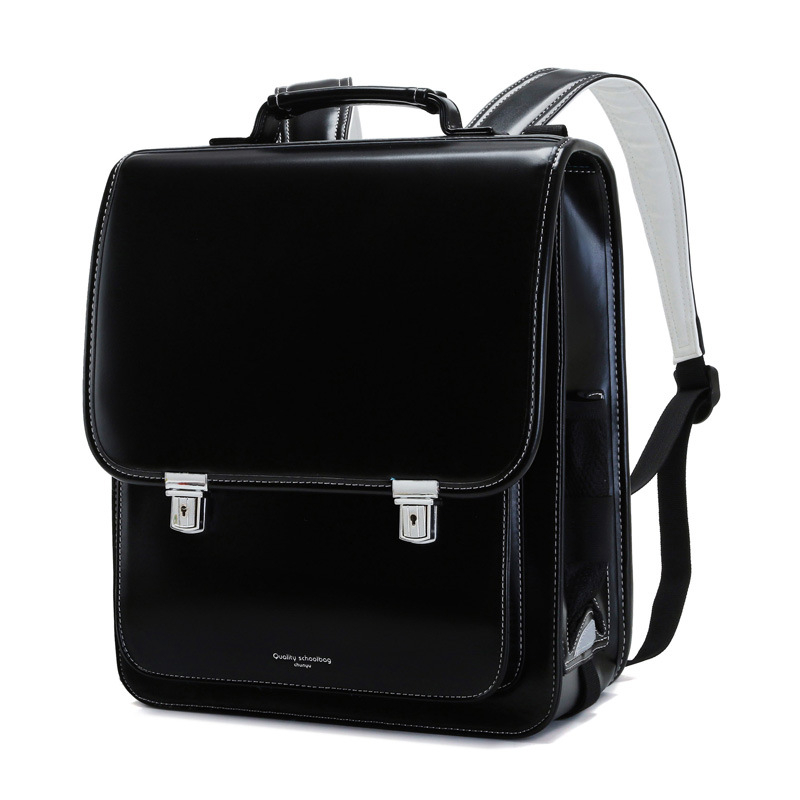 Školski ruksak od PU kože, japanskog stila, smanjenje opterećenja i zaštita kralježnice, zakrivljene naramenice