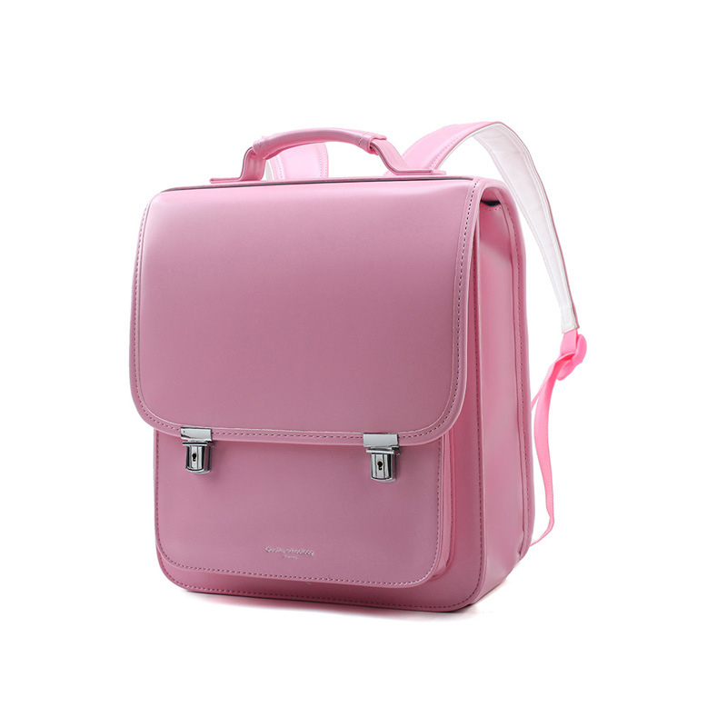 Školski ruksak od PU kože, japanskog stila, smanjenje opterećenja i zaštita kralježnice, zakrivljene naramenice