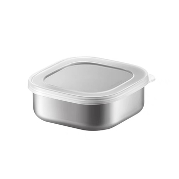 Кутия за обяд от хранителен клас неръждаема стомана, квадратна, микровълнова безопасна, с капак, подходяща за замразяване