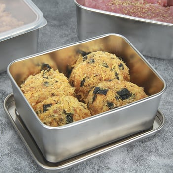 Стоманена квадратна кутия за съхранение на храна с капак, запечатана, еднослойна, с възможност за печат на лого и персонализиране