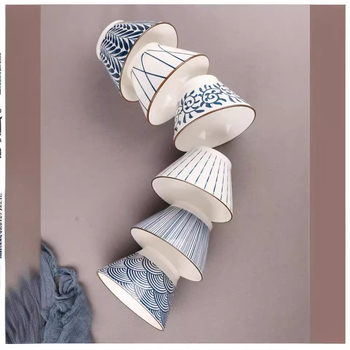 Porcelanska zdjela japanskog stila, okruglog oblika, mikrovalna sigurna, razni uzorci