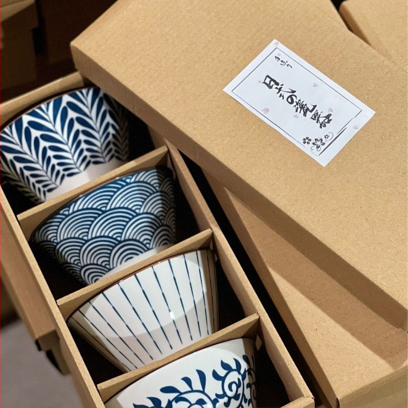 Porcelanska zdjela japanskog stila, okruglog oblika, mikrovalna sigurna, razni uzorci