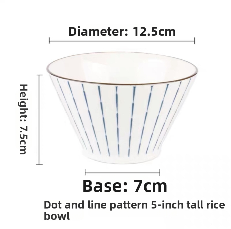 Porcelanska zdjela japanskog stila, okruglog oblika, mikrovalna sigurna, razni uzorci