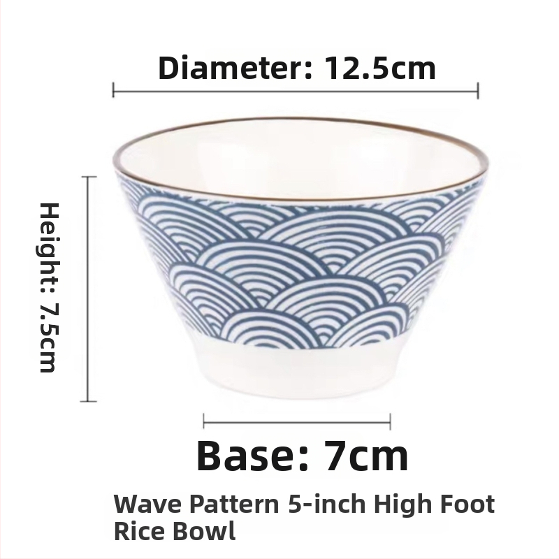 Porcelanska zdjela japanskog stila, okruglog oblika, mikrovalna sigurna, razni uzorci