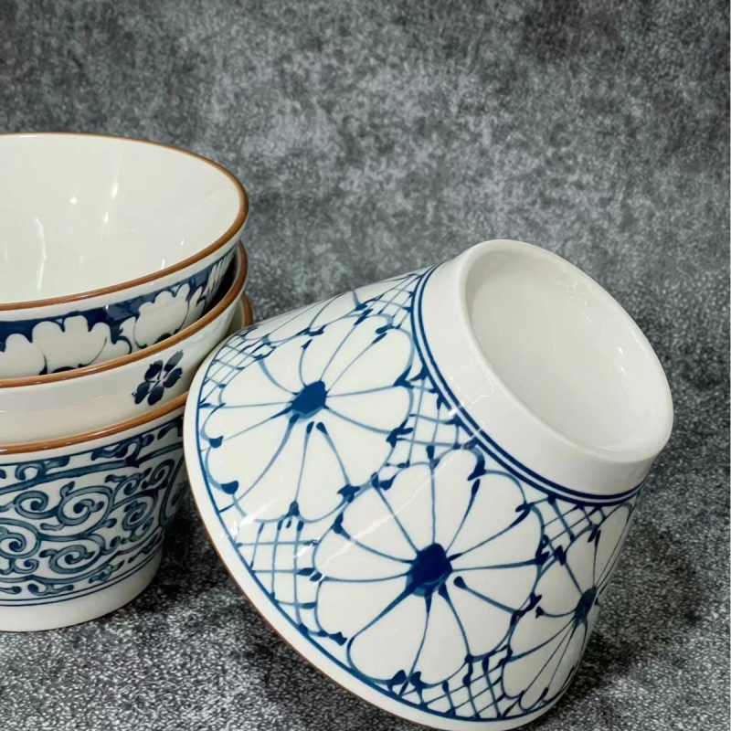 Porcelanska zdjela japanskog stila, okruglog oblika, mikrovalna sigurna, razni uzorci