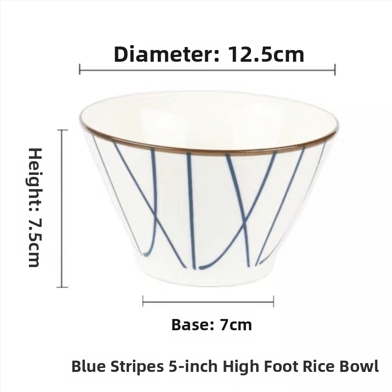 Porcelanska zdjela japanskog stila, okruglog oblika, mikrovalna sigurna, razni uzorci