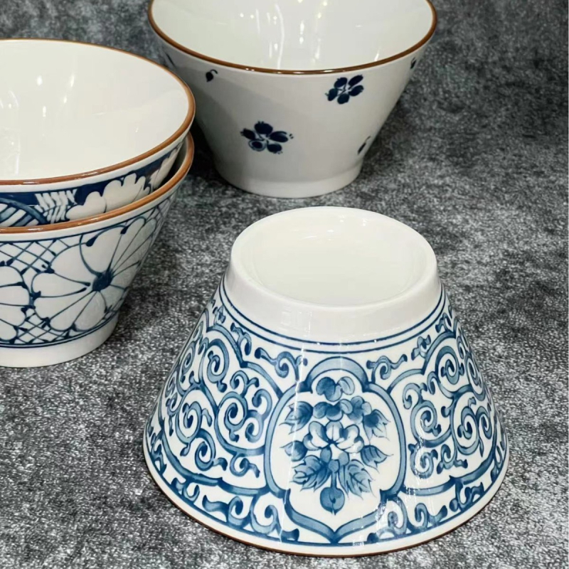 Porcelanska zdjela japanskog stila, okruglog oblika, mikrovalna sigurna, razni uzorci