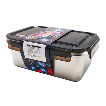 316 неръждаема стомана квадратна кутия за обяд с капак със уплътнение; термоустойчива; кутия за обяд и съхранение, капацитети 0.5–0.8 л; 0.8–1 л; 1–2 л; 2.1–3 л