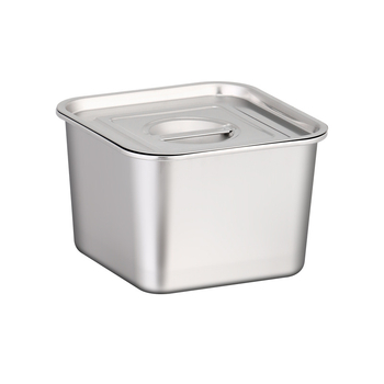 Квадратен контейнер за подправки от неръждаема стомана с капак – кухненско съхранение, капацитет 301–500 ml