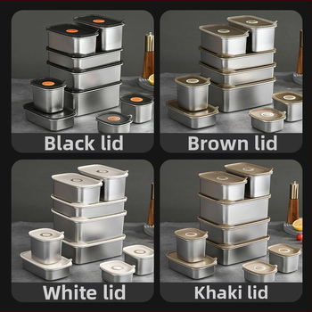 Неръждаема стомана кутия за обяд с капак, квадратна форма, подходяща за микровълнова, възможност за персонализиран логотип