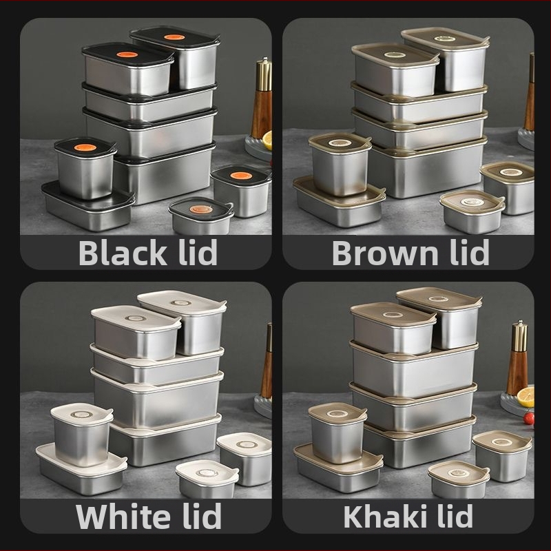 Неръждаема стомана кутия за обяд с капак, квадратна форма, подходяща за микровълнова, възможност за персонализиран логотип