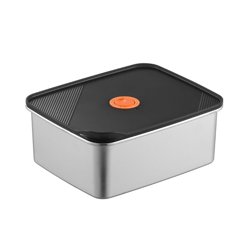 Неръждаема стомана кутия за обяд с капак, квадратна форма, подходяща за микровълнова, възможност за персонализиран логотип