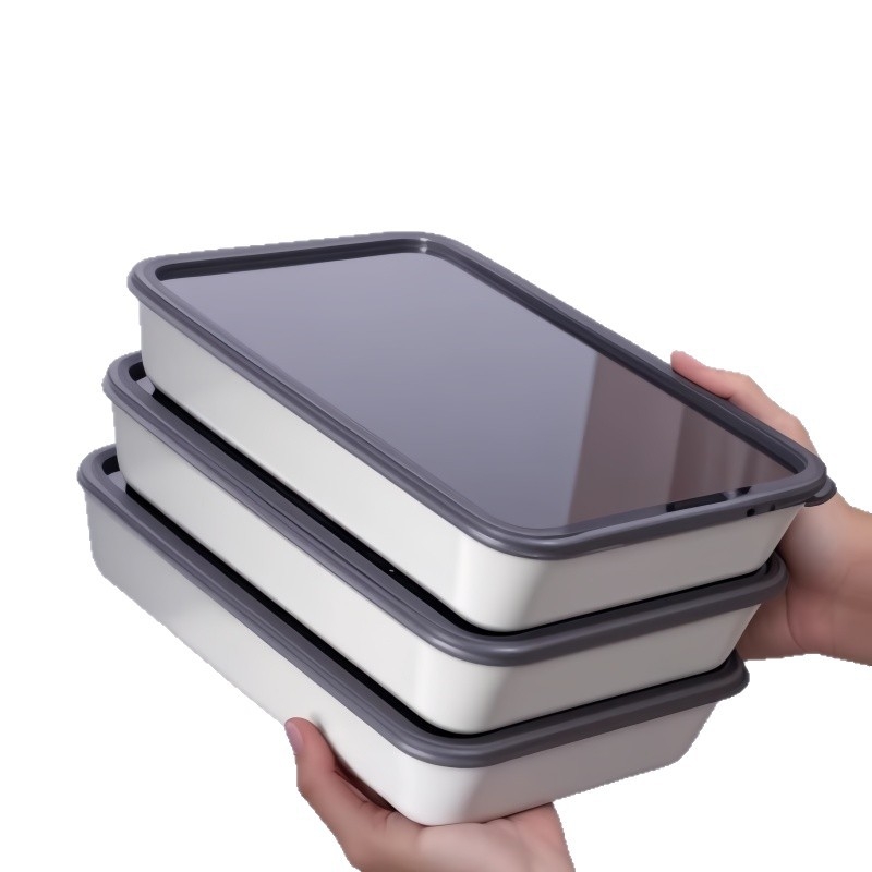 Правоъгълна кутия за обяд от хранителна неръждаема стомана с уплътнен капак, запазва храната свежа