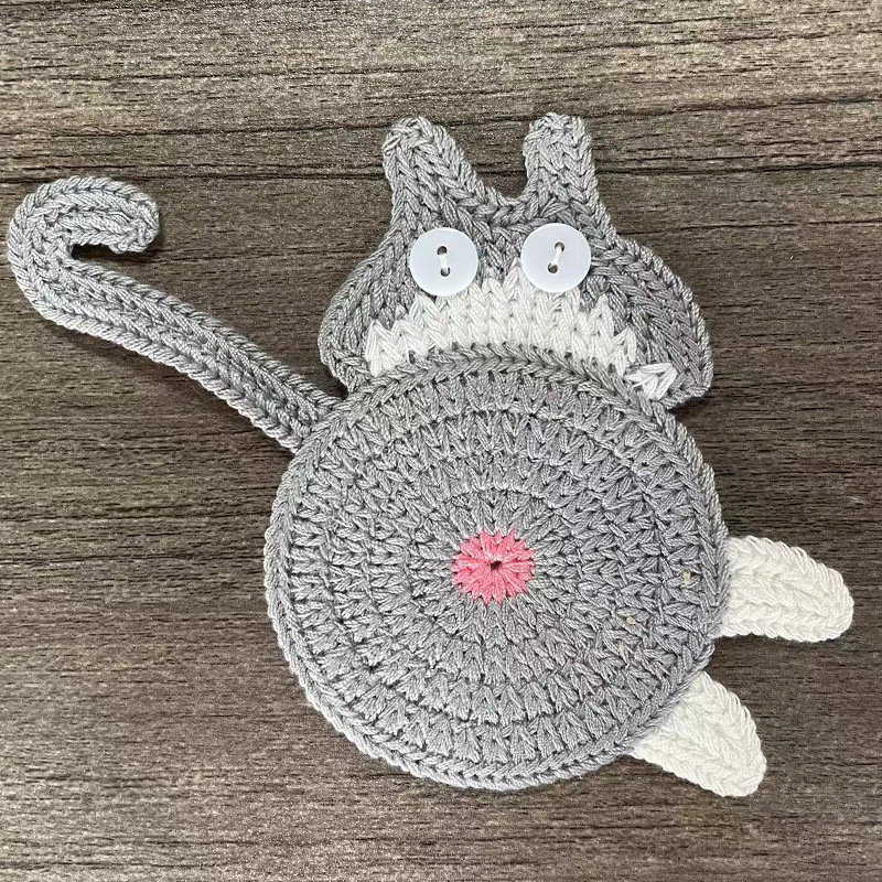 Podmetači za čaše Cat Butt, mačji uzorak, nepravilni oblik, moderni minimalistički stil, bez električne energije
